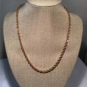 vintage Monet Gold Tone Rope Chain 20”